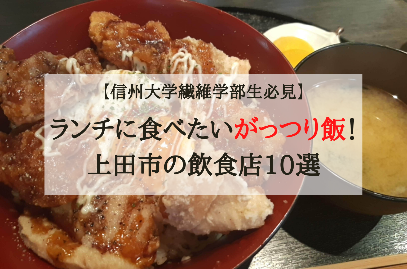 【信州大学繊維学部生必見】ランチに食べたいがっつり飯！上田市のおすすめ飲食店10選